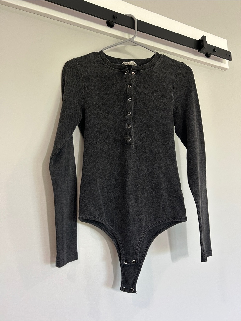 EE:SOME Mineral Washed Henley Bodysuit